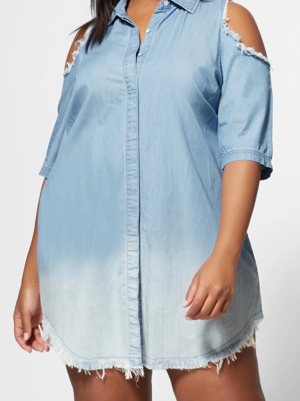Mireya Cold Shoulder Denim Dress